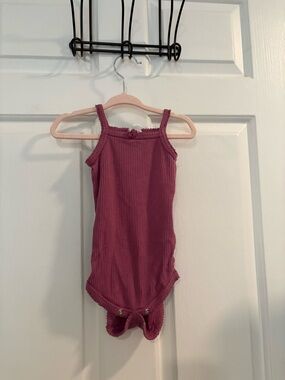 Jamie Kay Ribbed One-Piece Singlet Bodysuit in Heather